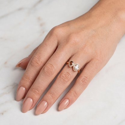 Isora 18K Gold Plated Ring - Brown