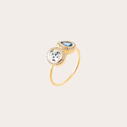 Isora 18K Gold Plated Ring - Brown