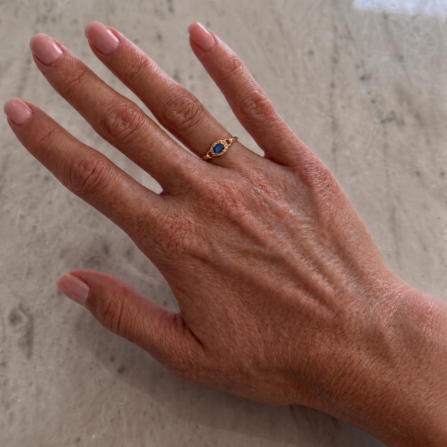 Zaria 18K vergulde ring - blauw