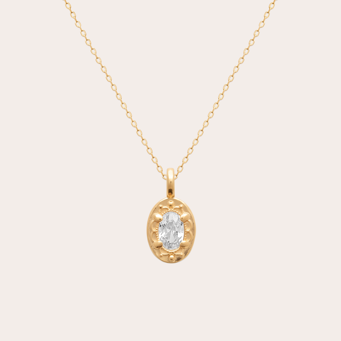 Zaria 18K vergulde ketting - Wit