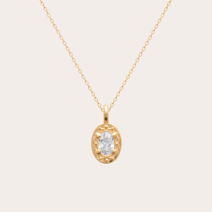 Zaria 18K vergulde ketting - Wit