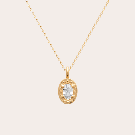 Zaria 18K vergulde ketting - Wit