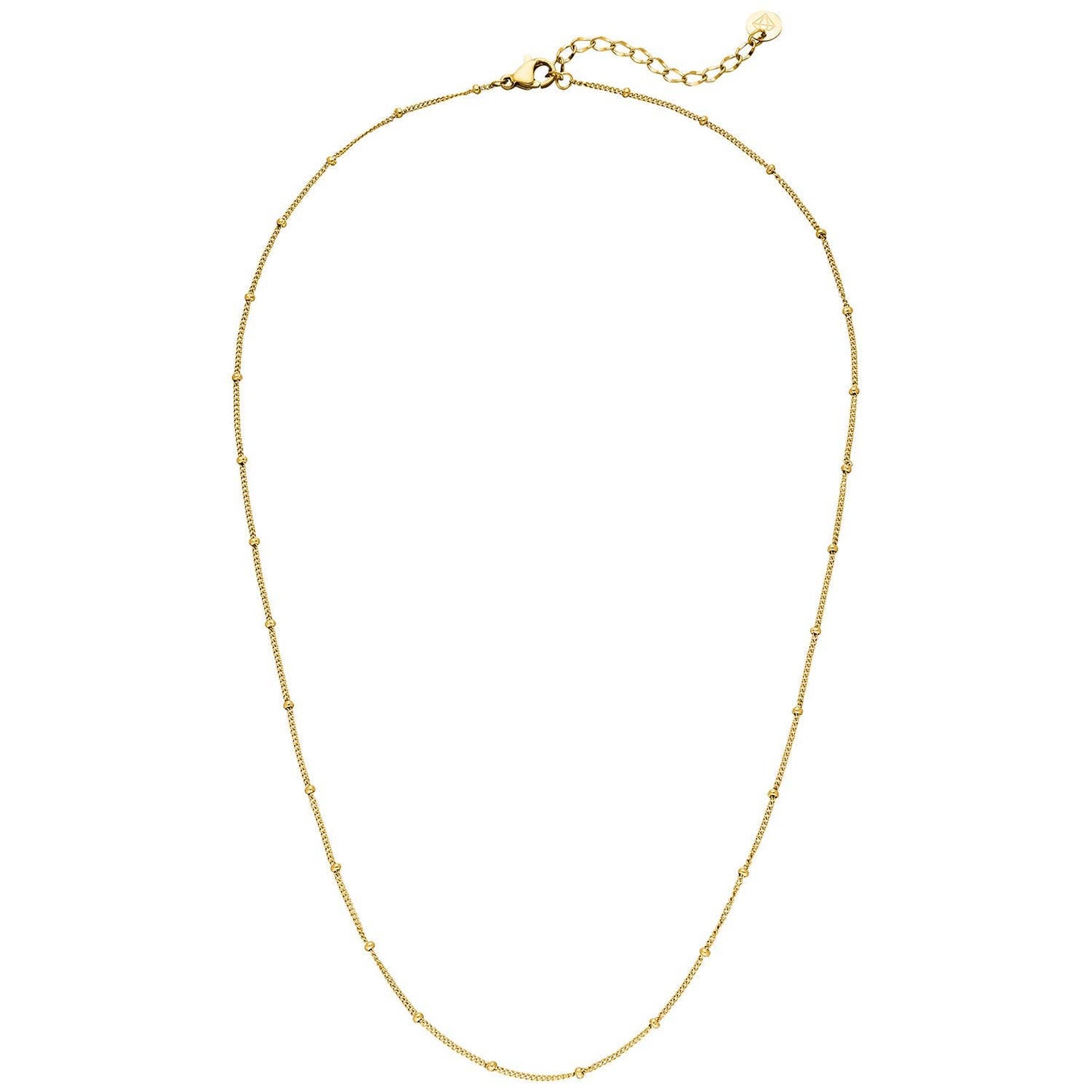 Gold beaded necklace by Ania Haie featuring a delicate chain.