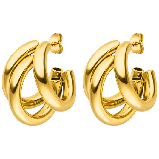 Triple Stud 18K Gold Plated Earrings