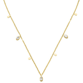 Gold drop necklace with stone accents by Shine Drops.