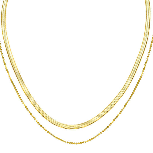 Sleek Layers 18K Gold Plated Necklace