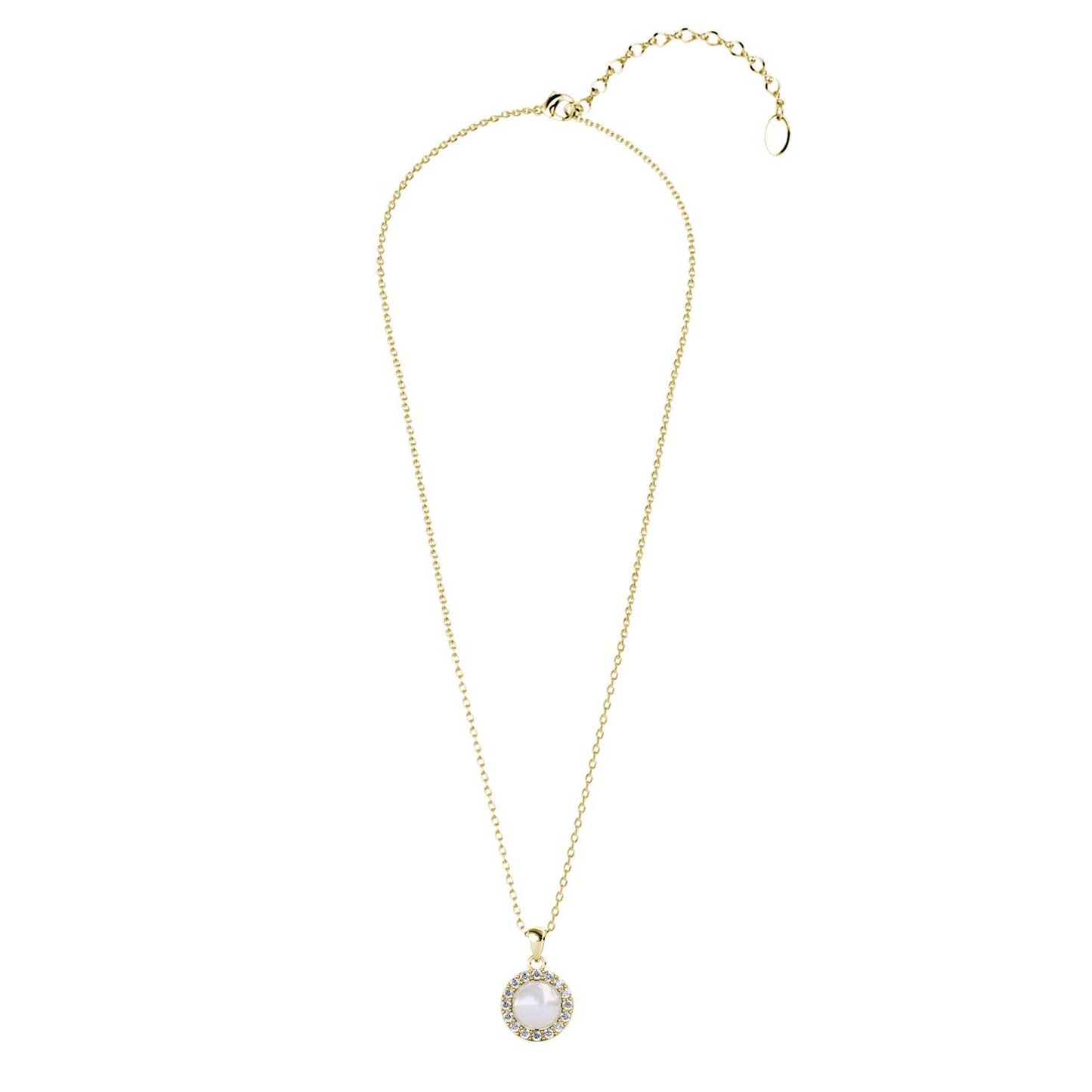 Amour Pearl Necklace with a pendant on a white background